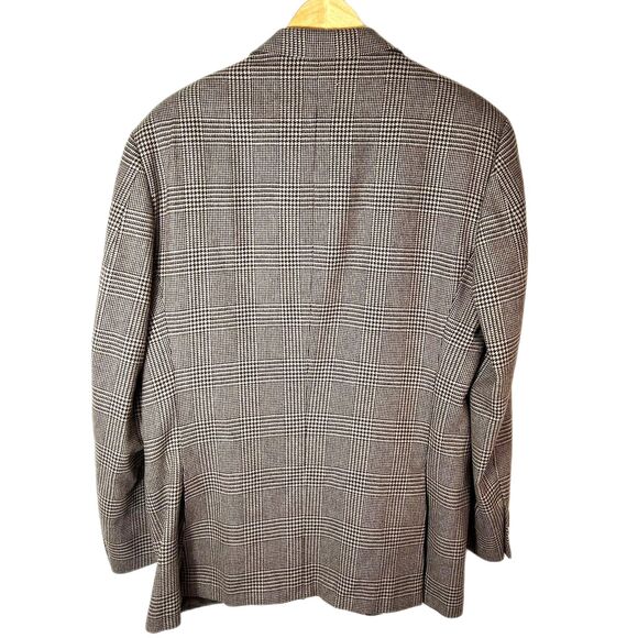 Burberry Tan Brown Wool Houndstooth Plaid Classic Sport Coat Size 42S - Picture 7 of 15
